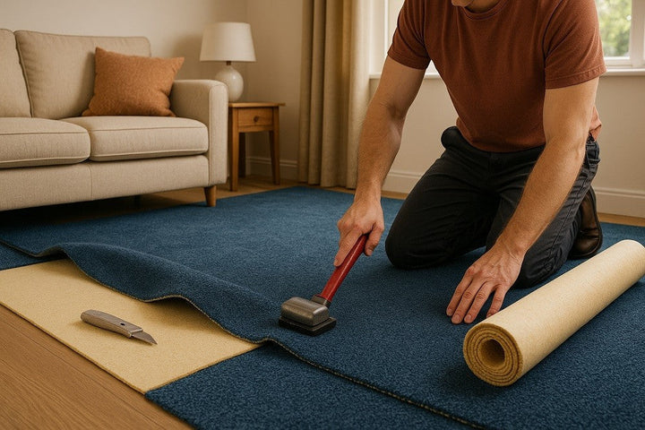 Blue carpet installation tools